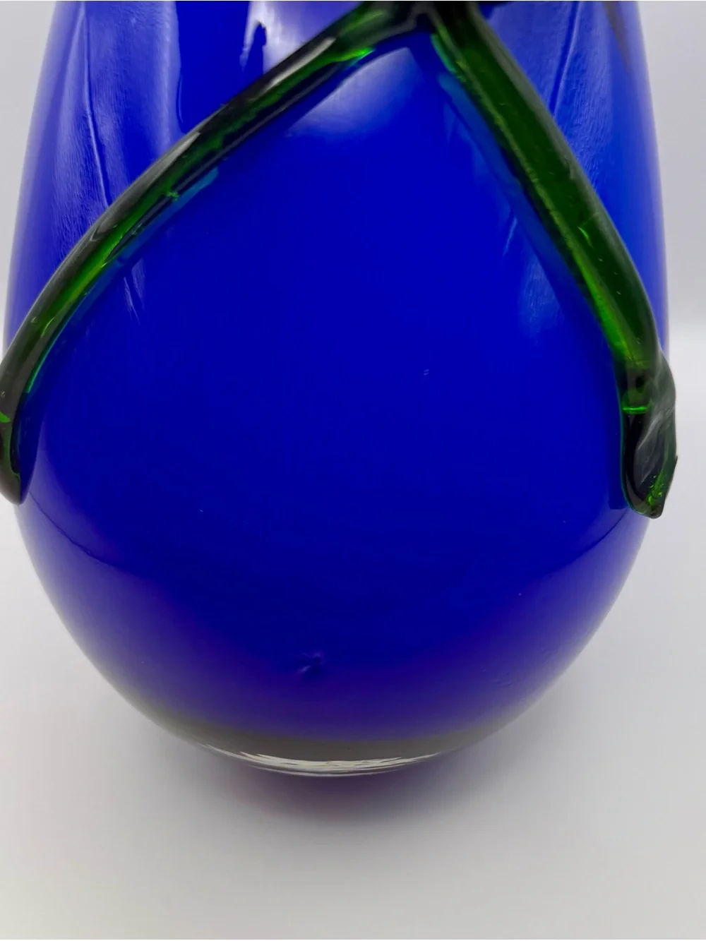 Vintage Cobalt Murano Style Art Glass Vase 9.5